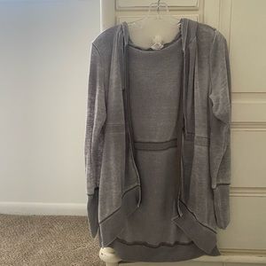 Grey oversized zip up hoodie